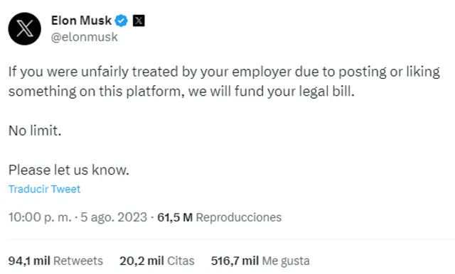 Foto: captura de Twitter / elonmusk   