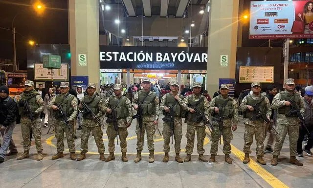  Militares en la estación Bayovar. Foto: difusión.   