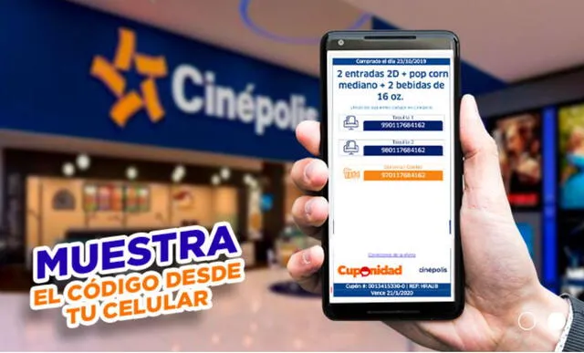 Cartelera Cinepolis Perú y sus promociones en Cuponidad. Foto: captura cuponidad.pe