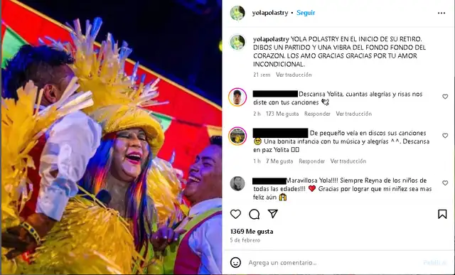 La última publicación de Yola Polastri data del 5 de febrero de 2024. Foto: Instagram Yola Polastri.   