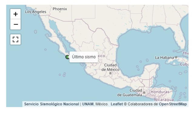 Información del último sismo en México. Foto: SSN 