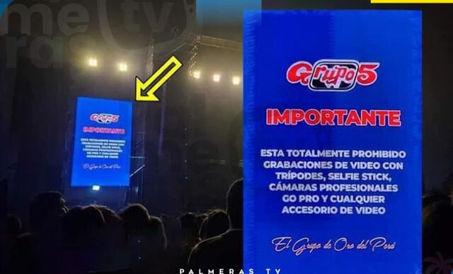  Grupo 5 prohíbe al público grabar en sus conciertos y usuarios rechazan la decisión   