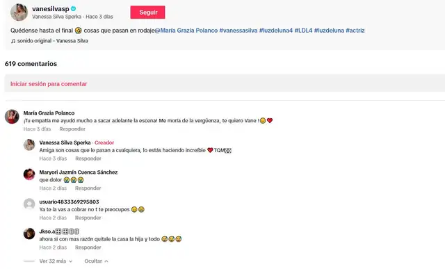 Mensajes en TikTok. Foto: captura/TikTok 