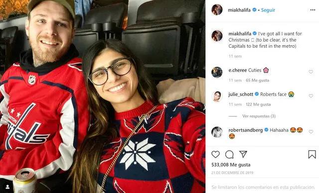 Mia Khalifa y su novio comparten una gran afición por los deportes.