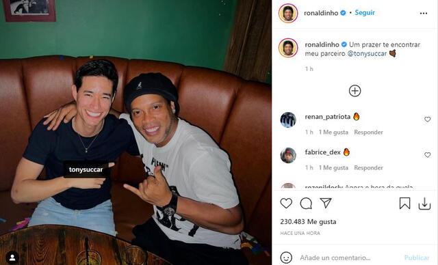 Publicación de Ronaldinho. Foto: captura/Instagram