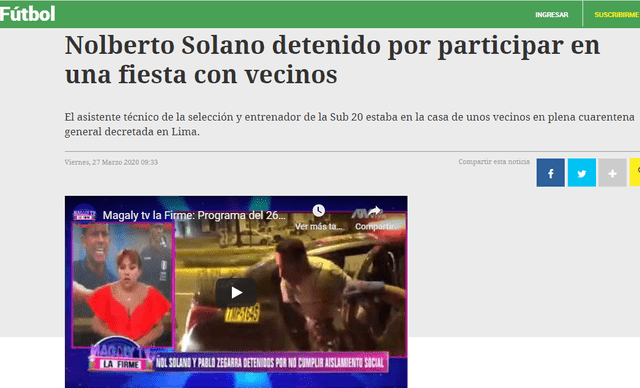 Ovación sobre Nolberto Solano