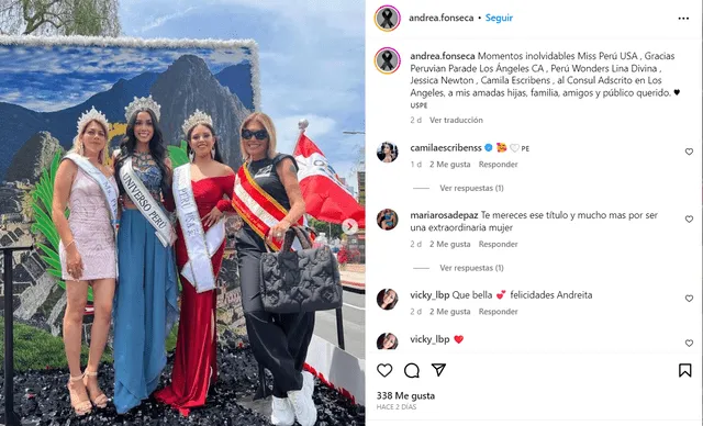 Andrea Fonseca recibió el apoyo de Camila Escribens. Foto: Instagram 