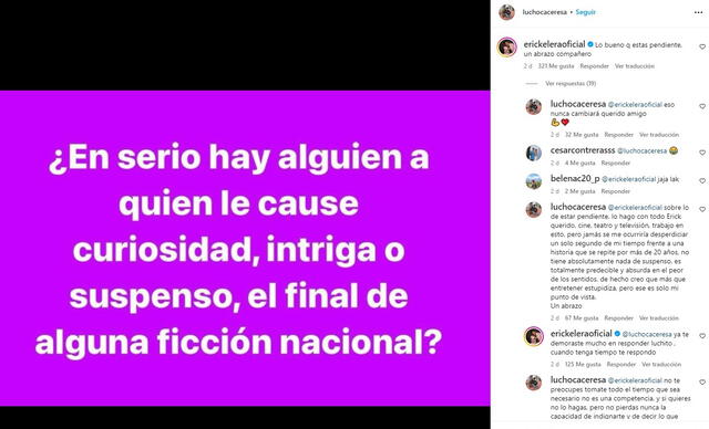 Lucho Cáceres generó controversia en las redes sociales con este polémico post. Erick Elera decidió responderle en la caja de comentarios. Foto: Instagram   