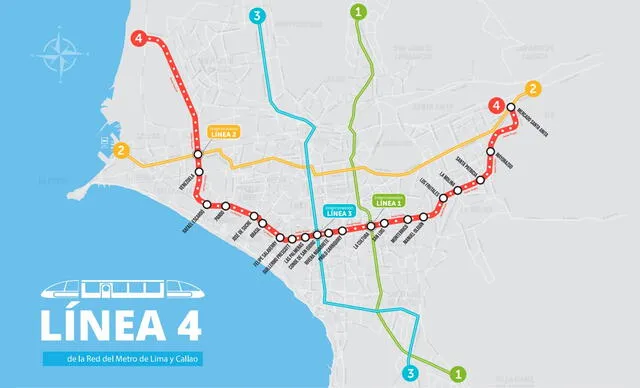 Ruta de la Línea 4 del Metro de Lima. Foto: ATU 