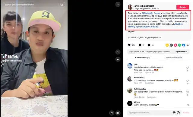 Angie Jibaja y el productor Giancarlo Cossio. Foto: Instagram. Angie Jibaja y el productor Giancarlo Cossio. Foto: Instagram.