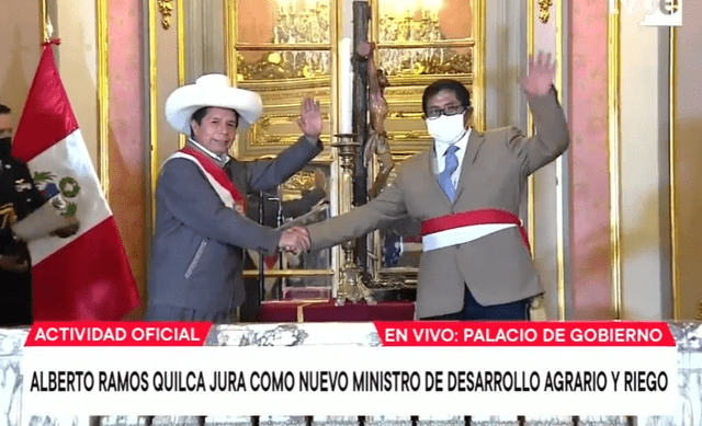 Alberto Ramos jura como nuevo ministro de Desarrollo Agrario y Riego. Foto: captura TV Perú