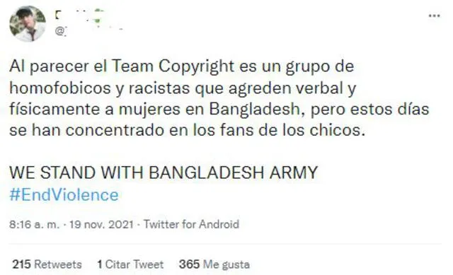 ARMY pide respeto hacia co-fans. Foto: Twitter