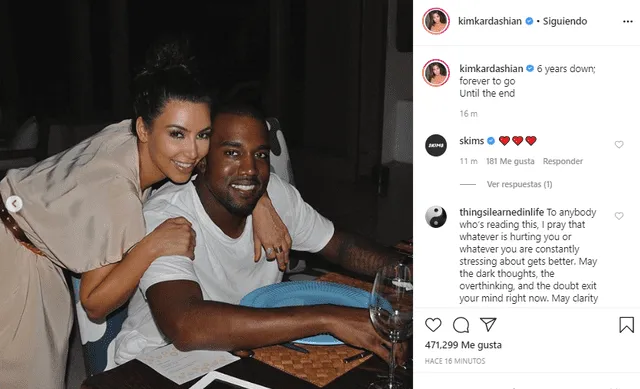 Kim Kardashian y su tierno mensaje a Kanye West.