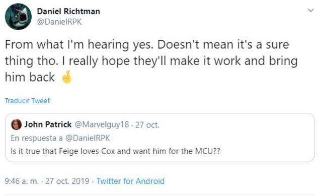 Charlie Cox podría aparecer en el UCM según esta fuente. Foto: Twitter