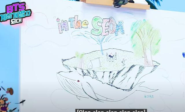 Dibujos de Bangtan para el logo de BTS in the Seom. Foto: captura YouTube