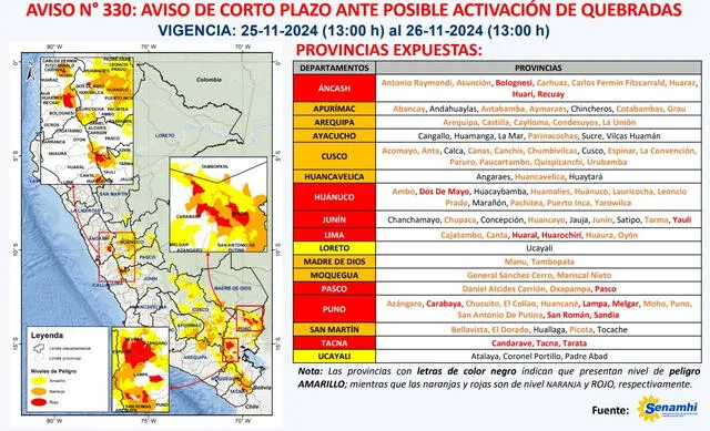 Boletín del Centro de Operaciones de Emergencia Nacional (COEN).   