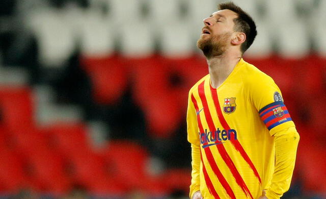 Messi falló un penal ante el PSG en el partido de vuelta por los octavos de final de Champions League. Foto: EFE/Yoan Valat