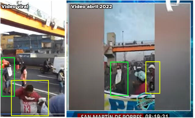 Comparación de fotogramas. Foto: capturas en Facebook (a la derecha de la imagen) y Youtube - Buenos Días Perú (a la izquierda).