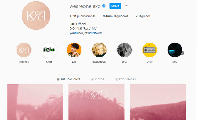 Cuenta oficial en Instagram de EXO. Foto: captura/Instagram