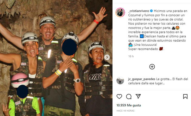 Cristian Rivero, Gianella Neyra y sus hijos en Cozumel, México. Foto: Cristian Rivero/Instagram.