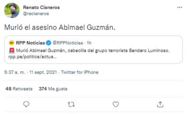 Twitter de Renato Cisneros