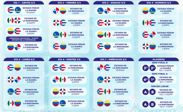 Calendario oficial de la Serie del Caribe 2023. Foto: Serie del Caribe