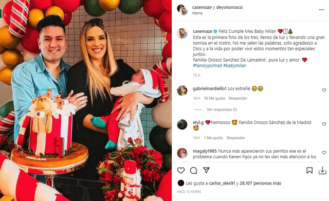 Cassandra Sánchez de Lamadrid festejó con amigos y familiares el primer mes de baby Milan. Foto: Cassandra Sánchez de Lamadrid/Instagram.