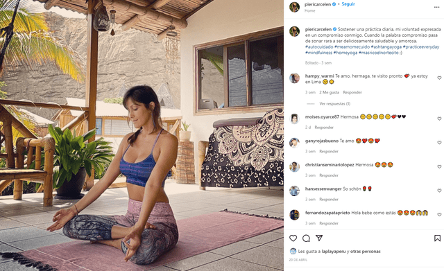 Pierina Carcelén se alejó de las redes sociales para concentrarse en el arte de la  meditación