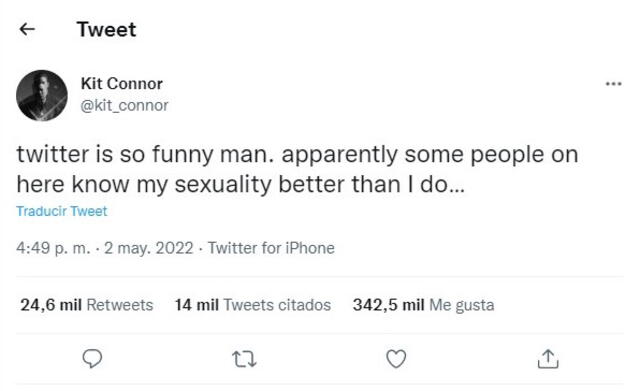 Respuesta de Kit Connor a los comentarios sobre su sexualidad. Foto: captura/ @kit_connor/Twitter. Respuesta de Kit Connor a los comentarios sobre su sexualidad. Foto: captura/ @kit_connor/Twitter.