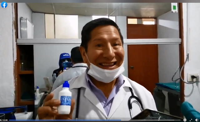 Médico recomienda el uso de dióxido de cloro. Foto: Facebook Líder Noticias Arequipa