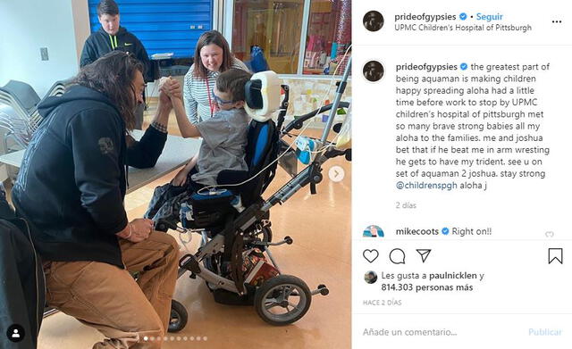 Jason Momoa visita hospital pediátrico