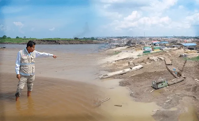  El río Amazonas está llegando a niveles de sequía nunca antes vistos. Foto: Yazmín Araujo-composición LR.    