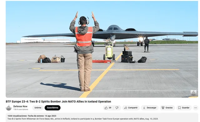 <em> Video original de la llegada de los B-2 Spirit's a Islandia. Foto: <a href="https://www.youtube.com/watch?v=8R73-O760Y4" target="_blank" rel="nofollow">Defense Now</a>/captura de pantalla</em>   