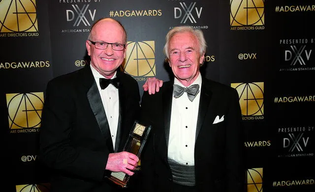 Les Dilley in the Art Directors Guild 20th Annual Excellence In Production Award with Harrison Ellenshaw. Photo: AFP News Les Dilley in the Art Directors Guild 20th Annual Excellence In Production Award with Harrison Ellenshaw. Photo: AFP News