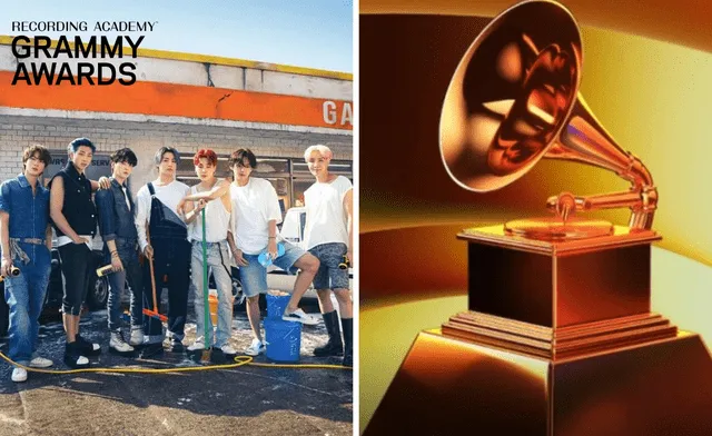BTS está nominado en los premios Grammy 2022. Foto composición: BIGHIT y Grammy