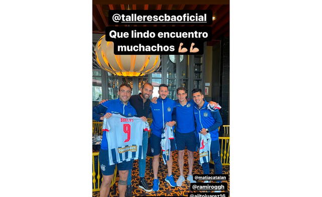 Hernán Barcos visitó la concentración de Talleres de Córdoba. Foto: captura de Instagram