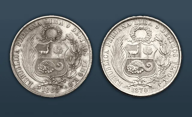 Monedas de 1868 y 1870