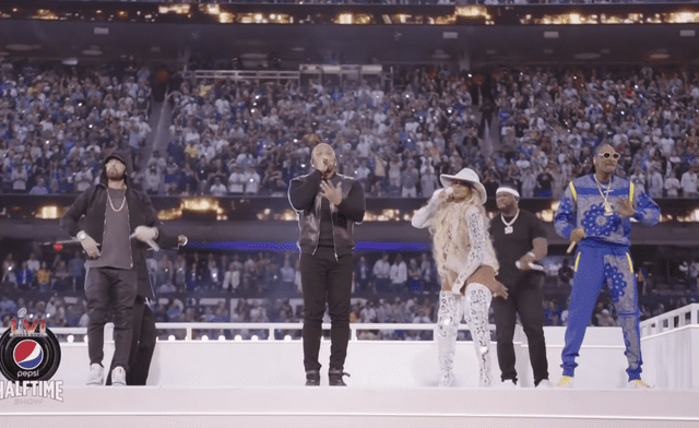 El halftime show del Super Bowl fue liderado por grandes exponentes del hip-hop.