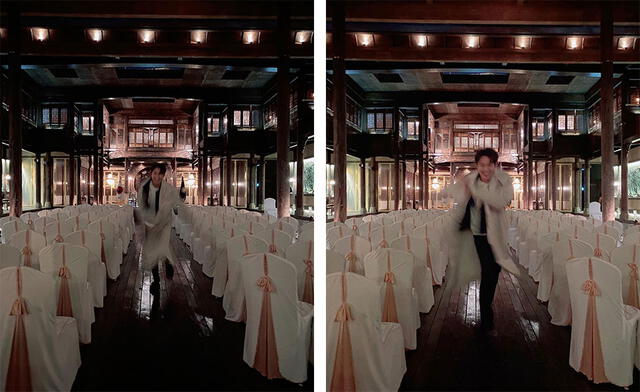 La fotos publicadas por Lee Min Ho revelan que las sillas se encuentran vestidas como si la celebración de una boda se tratara.