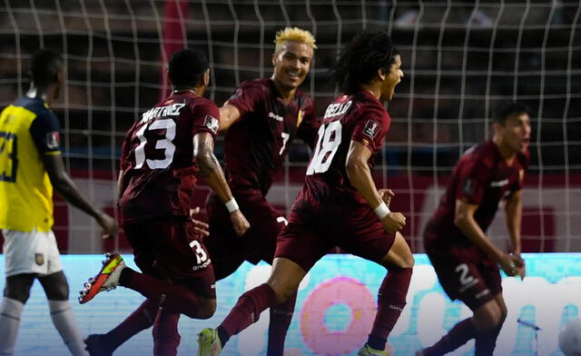 Con goles de Machís y Bello, Venezuela se impuso 2-1 ante Ecuador por la fecha 5. Foto: Conmebol.