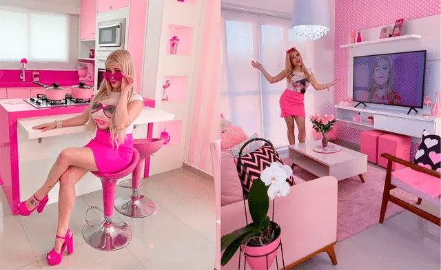 ¿Cómo luce por dentro la casa de Bruna, la influencer que vive al estilo de Barbie?