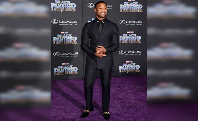 Michael B. Jordan en la premiere de Black Panther