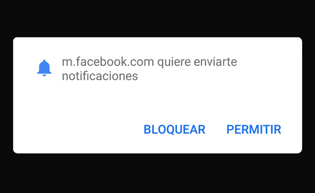 Las ventanas emergentes para solicitar el envío de notificaciones. Foto: Xakata Android