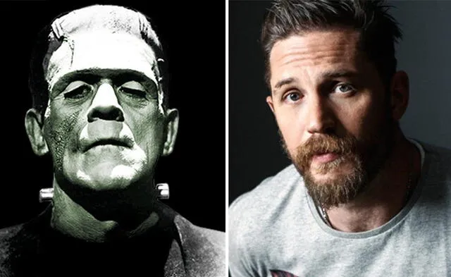 Tom Hardy sería Frankenstein. Imagen: composición.