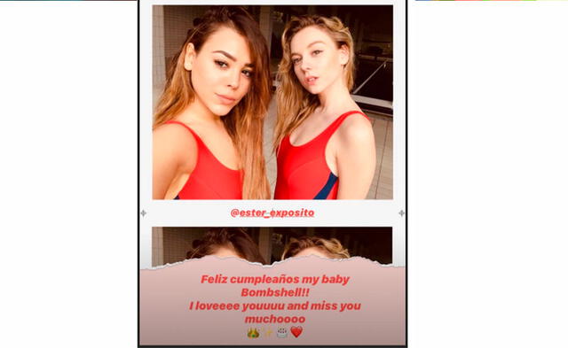 Danna Paola y Ester Expósito. Créditos: Instagram Danna Paola