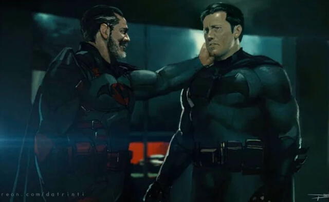 Ben Affleck y Jeffrey Dean Morgan como Batman. Composición:  Datrinti