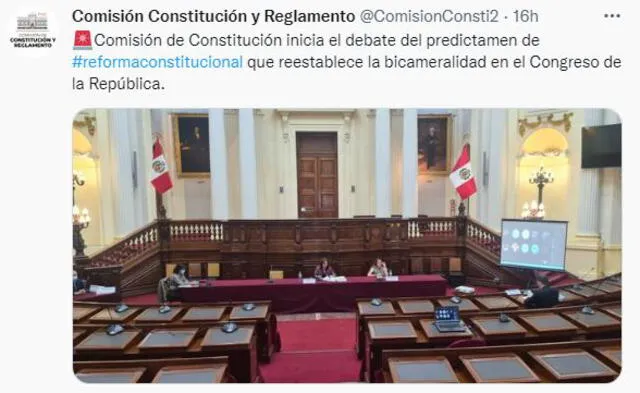 Comisión de Constitución debatió predictamen del retorno de la bicameralidad. Foto: Congreso