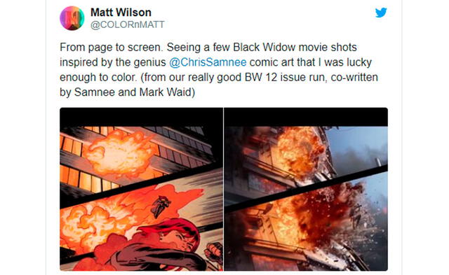 Escenas Black Widow y cómic