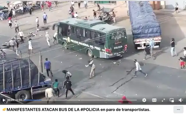 Publicación en la red social Facebook sobre el paro de transportistas. Fuente: Captura LR, Facebook.