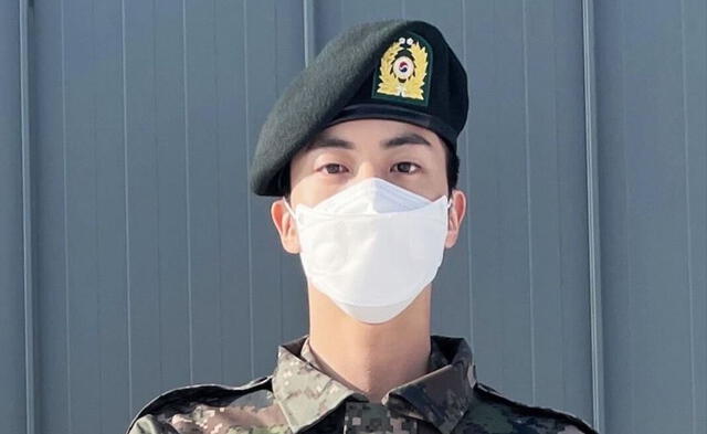 Jin, de BTS, en el servicio militar en Corea del Sur. Foto: Hybe   